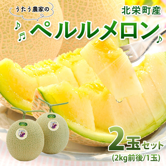 【北栄町産】ペルルメロン 2玉セット（2kg前後/1玉）7月10日以降順次発送予定 7月17日注文締切