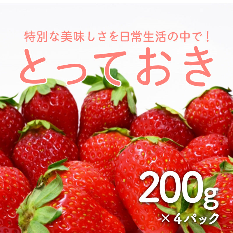 鳥取県オリジナルいちご とっておき 200g×4パック